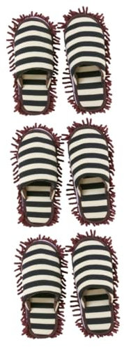 minkissy 3 pares de pantuflas de fregona perezosas, pantuflas de limpieza desmontables, de fregona desmontables, de limpieza de zapatos, de pulido de pisos, lavables