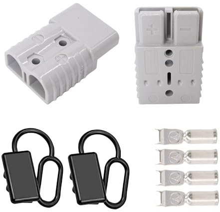 HISports Anderson-Stecker, 175 A, 600 V, Schnelltrenn-Batterieanschluss mit Hartgummikappe, modularer Stromanschluss, Anderson-Stecker-Set