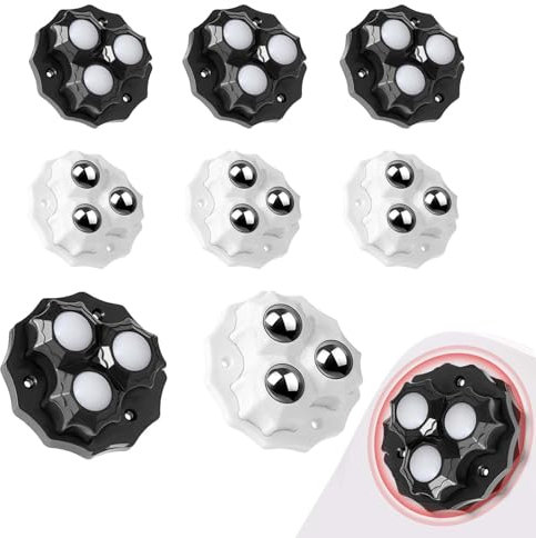 TREABEAR 8 Stück Möbelrollen Klein, Rollen Schwerlast, Kugelrollen für Möbel, Möbelrollen Flach, Möbel Rollen, Kugelrollen mit 3 Stahlkugeln, Rollen Zum Kleben für Aufbewahrungsbox Möbel Mülleimer