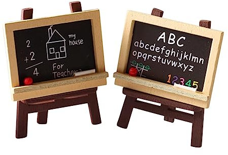 Vaguelly 4 Stück Puppenhaus Staffelei Miniatur Tafel Miniatur Staffelei Modell Mikro Modell Kinder Spielzeug Dekorationen