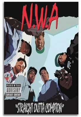 TESUXYEHH N.W.A. Hip-Hop-Band-Poster, dekoratives Gemälde, Leinwand, Wandposter und Kunstdruck, moderne Familienschlafzimmer-Dekoration, Poster, 20 x 30 cm