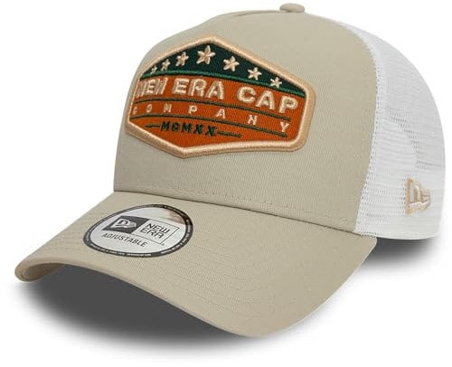New Era A-Frame Mesh Trucker Cap - Vintage Brand beige