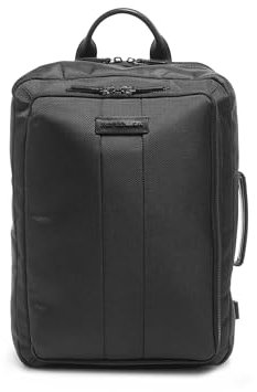 MOMO Design Rucksack für Herren aus Kunstleder, vegan, 28 x 45 x 20 cm, MO-01CL-BLACK, Schwarz