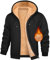 heekpek Felpa Uomo con Zip e Cappuccio Invernale Caldo Giacca di Felpe in Pile Uomo Felpe con Cappuccio Casual Giacchina Hooded Jacket con Cerniera, Nero, L