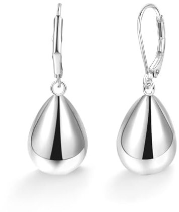 Kenivira Silber Ohrringe Hängend für Damen - Glänzend Wassertropfen - Hypoallergene - Leichte Tropfen - Schmuck Geschenke