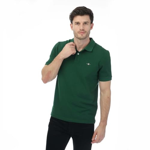 Gant Herren Reg Emb Archive Shield Polohemd, Juniper Green, XL EU