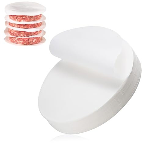 500 Pièces Papier Antiadhésive Steak Haché Diamètre, Papier Sulfurisée de Galettes Hamburger, Papier Parchemin Ronde Imperméable et Résistant à Haute Température, Feuilles de Papier Cuisson (11cm)