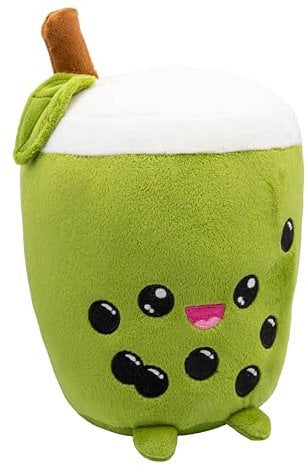 Bubble Tea Kuscheltier – Grün, Ca. 22 cm Groß, Plüschtier mit Kawaii Gesicht, Kuschelig Weich, 100% Polyester