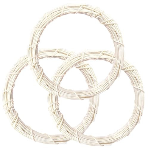 MUSISALY 3St weißer Rebenkranz DIY Girlandenringe selber Machen Girlandenrahmen selber Machen girlanden Weihnachten weinachts girlanden Blumenkranzrahmen Kranzrahmen selber Machen Rattan