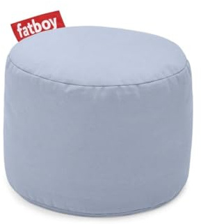 Fatboy Sitzhocker Rund Point Stonewashed Baumwolle - Puff Hocker Wohnzimmer - Schlafzimmer - Ottoman - Pouf - Footstool - 35x50x35cm (LxBxH) - Misty Blue