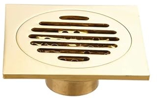 MOHUIED Bodenablauf Dusche 1pc Bad Boden Ablauf 10 * 10cm Gold Bad Dusche Platz Ablassen Sieb Bad Ablauf Boden