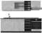 Vicco Küchenzeile R-Line, Küchenblock, Beton/Anthrazit, 240 cm, AP Anthrazit