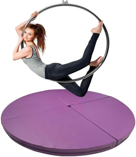PRMTYUP Aerial Hoop Crash Mat Für Das Heim-Fitnessstudio, Dickes, Faltbares, Rundes Pad, Sicherheitsmatte Für Tanzstangen, Crash-Kollision Für Ring Stripper Pole,08,120 * 3cm