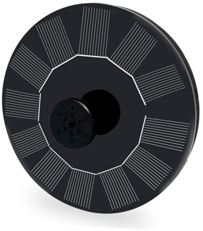 Abaodam Solarbrunnen Brunnen im Freien Miniatur Solar-Vogelbrunnen Kleiner Teichbrunnen Solarantriebswasserbrunnen Gartenbrunnen schwimmender Brunnen Wasserfontäne Schwarz