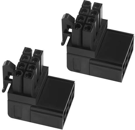 ELFJMZP ATX 8-polige Buchse auf 8-poligen Stecker 90-Grad-Winkelstecker Typ-A Mini, Desktop-Computer, Motherboard, CPU-Netzteil, Schnittstellenadapter, Außenumwandlung (2 Stück) (Mini - A)