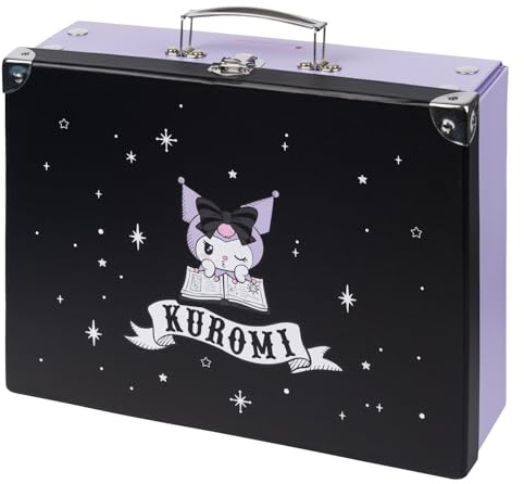Baagl Kinderkoffer Pappkoffer Schulbedarf Spielzeug Faltkoffer - Kuromi | Dieser Spielzeugkoffer, Spielkoffer und Aufbewahrungskoffer für Kunstunterricht ist ein Klappkoffer mit Metallgriff.