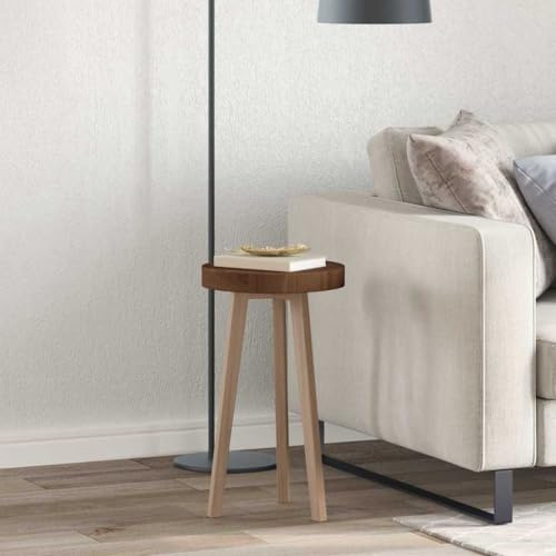 Caelunor Tischplatte Dunkelbraun Massives Eichenholz Ø 30 x 4 cm Rund Holzplatte für Tisch Holz Tischplatte Innen Außen Nutzung Stabil und Pflegeleicht