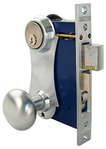 Marks 21AC/26D-W Left Hand Reverse Double Cylinder Entry Uni-Lock Knob/Plate Mortise Lockset for Iron Gate Doors