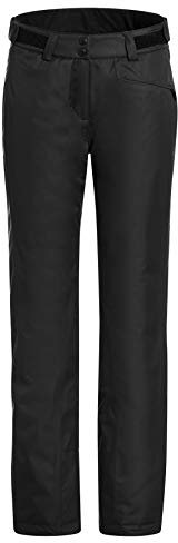 Maier Sports Beate, Damen Skihose, Wasserdichte Schneehose, Schützender Schneefang und verstellbarer Bund, PFC-frei, mTHERM Wattierung & mTEX Wetterschutz, Schwarz, Gr. 46 (W38/L32)