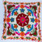 Traditional Jaipur Suzani Kissen, bestickter Kissenbezug, 40,6 x 40,6 cm, dekorativer Kissenbezug mit indischem Bommel, Outdoor-Kissen, Boho-Kissenbezüge