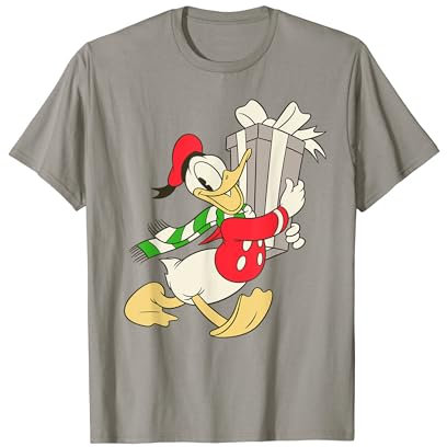 Disney Vintage Donald Duck with Holiday Present T-Shirt T-Shirt