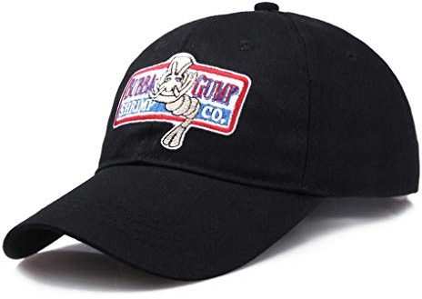 AMOYER Verstellbare Baseballmütze Bubba Gump Shrimp Gestickte-Hüte Sport Sonnenhut (Schwarz)