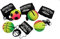 ELLUG 4er Set Neon-Springball/Returnball/Flummi, Armband & Schnur, Safety Clip, Fußball/Basketball/Tennisball/Baseball Ø6,3cm (2700011)