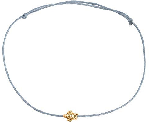 Selfmade Jewelry Fußkettchen Damen Roségold Schildkröte Handgemachtes Fußband Größenverstellbar Inkl. Geschenk-Verpackung (Rosegold - Grau)