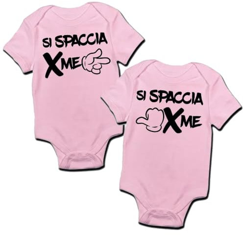 Coppia di Body Bimbe Neonate Bebè gemelle gemelline Rosa Si spaccia per Me, Divertente Idea Regalo! (6-9 Mesi)