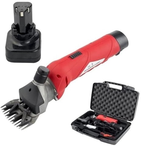 Folk Esquiladora de batería Modelo B4-LA, 12V - 250W, 2800rpm inalámbrica, para Ovejas, ovino, Cabras (E- +1 batería de 4000 mAh)