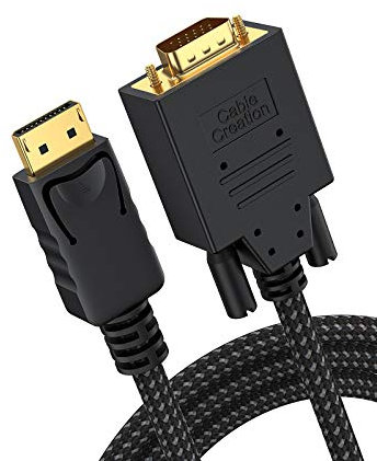 CableCreation DisplayPort auf VGA Kabel, DP auf VGA Kabel 6FT/1,8M [24K Gold Plated, Braided Jacket] DP Stecker zu VGA Stecker Kabel,Kompatibel mit Lenovo, Dell, HP und anderen Marken.