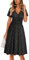 OUGES Women's Summer Short Sleeve V-Neck Floral Casual Ladies Dress with Pockets(Ploka Dot,XL)