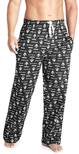 The Mandalorian Pantaloni Pigiama Uomo in Cotone, Pantaloni Uomo da Casa (M, Nero/Bianco)