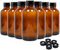 Youngever 16 Pack 120ML Amber Glass Bottles with Lids, Refillable Container for Essential Oils, Vanilla Extract and more (4 Ounce)