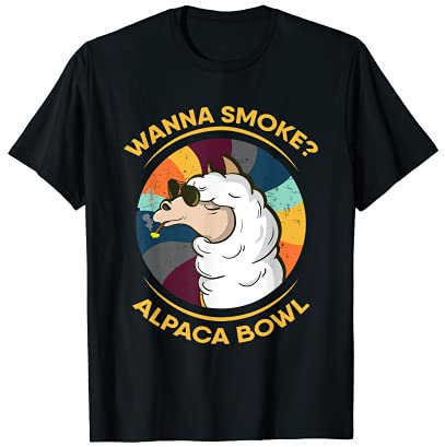 Wanna Smoke Alpaga Bol Lama Weed Pot rétro vintage Cadeau T-Shirt