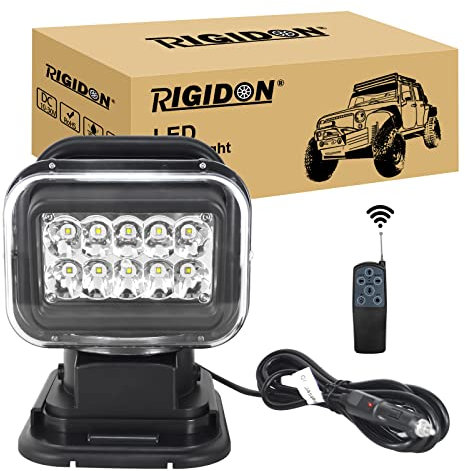RIGIDON 3D 50w Led strahler außen mit fernbedienung, Led arbeitsscheinwerfer mit magnetfuß, Spot offroad beleuchtung für Auto SUV ATV, Traktor, LKW, 4x4, Boot,6000K led suchscheinwerfer, arbeitslicht