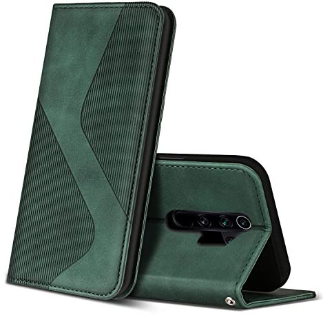 ZONNAVI Hülle für Xiaomi Redmi Note 8 Pro, PU Leder Handyhülle mit Kartenfächer und Standfunktion, Lederhülle Flip Wallet Case Schutzhülle für Xiaomi Redmi Note 8 Pro (Grün)
