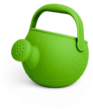Bigjigs Toys Meadow Green Silicone Watering Can | Easy Grip Handle, Sustainable Silicone Outdoor & Beach Toy for Kids, Temperature & Stain-Resistant