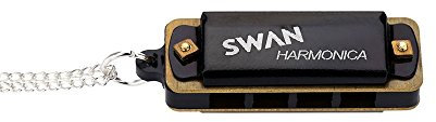 Générique Swan 4 Löchern, 8 Tönen, Mini-Mundharmonika, Metallkette, Orgel-Stil