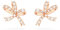 Swarovski Volta stud earrings, Bow, Small, White, Rose gold-tone plated