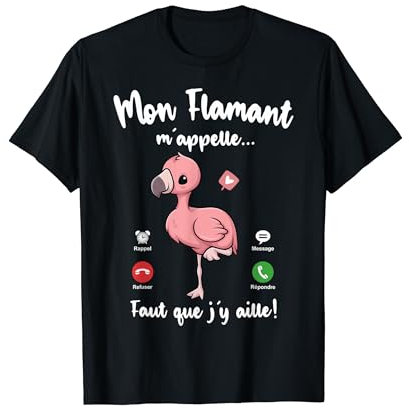 Tshirt Mon Flamant m'appelle Femme Fille Enfant Flamant Rose T-Shirt