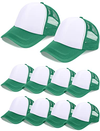 Trucker-Kappe mit Sublimationsdruck, blanko, Netzstoff, Baseballkappe, Polyester-Mesh-Trucker-Kappe für Damen und Herren, 10 Stück