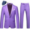 MOGU Herren Slim Fit 2-teiliger Anzug mit Ein-Knopf-Kerbe, Revers, Smoking für Abschlussball (Anzugjacke + Hose), Flieder, 46