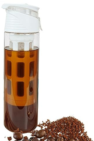 Cold Brew Coffee Maker, Leakproof Cold Brew Travel Mug, Iced Coffee Bottle Maker Mug 550ml With Airtight Lid and Mesh Filter, Lightweight Portable Large Capacity Coffee Cold Brew Pot for Camping