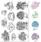 craspire Blume, Durchsichtige Gummistempel, Tassen, Vogel, Teekanne, Set, Poststempel, Transparent, Vintage-Stil, Silikonsiegel, Stempel, Journaling, Kartenherstellung, DIY, Scrapbooking, Fotoalbum