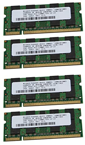 Augnongly 4X 2GB DDR2 PC2-5300 RAM SODIMM Memoria 667MHz Notebook A 200-Pin