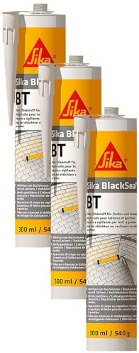 SikaBlackSeal BT, butylbasierender Dichtstoff 300ml schwarz Dach & Dachrinnen (Packung mit 3)