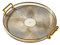 Serving Tray with Golden Handles, Acrylic Decorative Serving Platter for Food/Drinks/Snack/Coffee/Tea, Display Round Tray for Home Bar Restaurant (Amber)