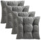 Traumnacht Stuhlkissen Cozy 4er Set, Bequeme Sitzkissen für Gartenstuhl, Küche oder Esszimmer, Indoor u. Outdoor, 38 x 38 x 6 cm, hellgrau