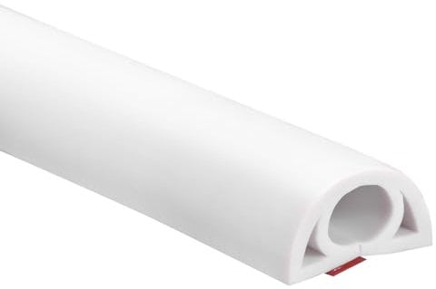 uxcell D20 6.6ft Floor Cord Cover, PVC Cord Cover Floor, Wire Cover for Extension Cords, Protect Wires & Prevent Cable Trips, Hole Width: 0.31, White